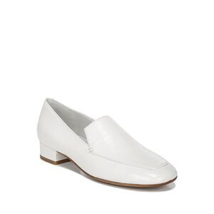 VINCE. Womens White Fauna Square Toe Block Heel Slip On Leather Flats 5.5 M